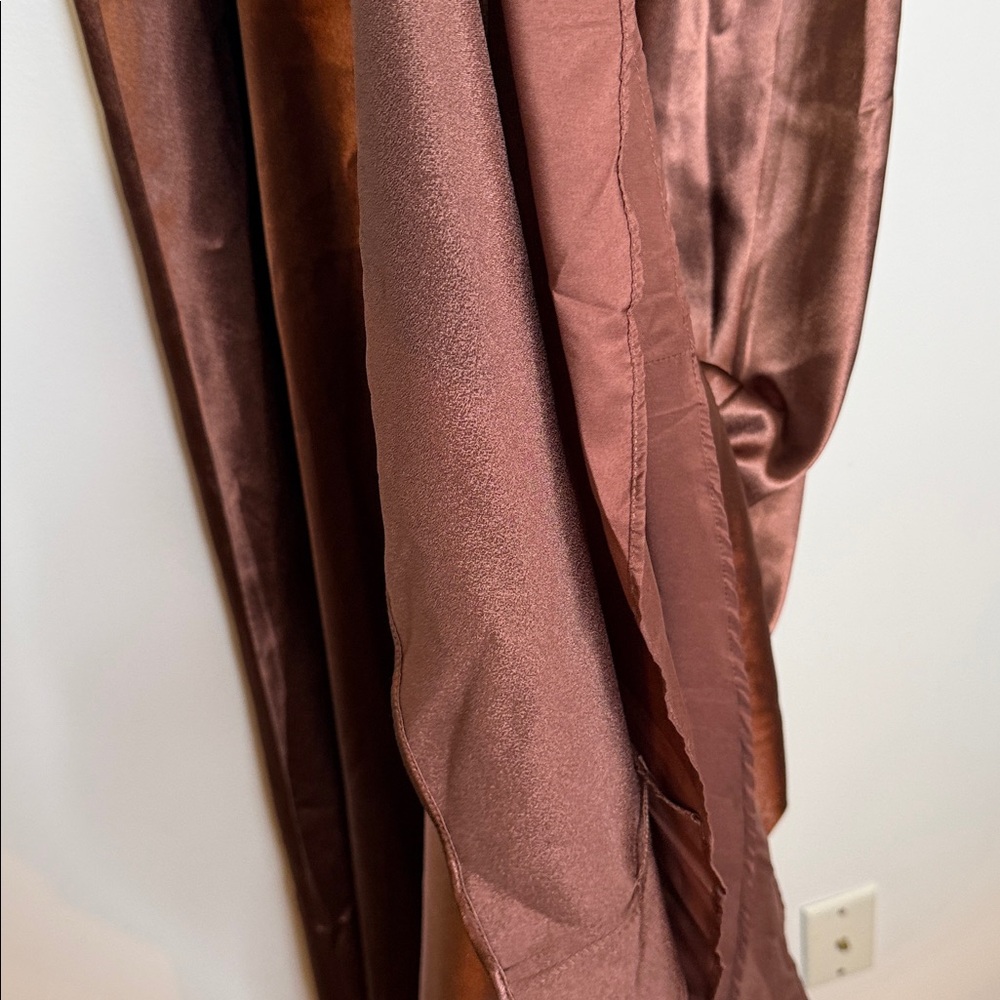 NWOT Azazie Leonis Espresso Mermaid Pleated Stretch Satin Convertible Dress 14 - Picture 8 of 11